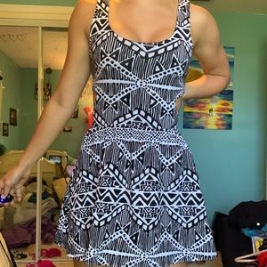 LA hearts black/white tribal skater dress, S